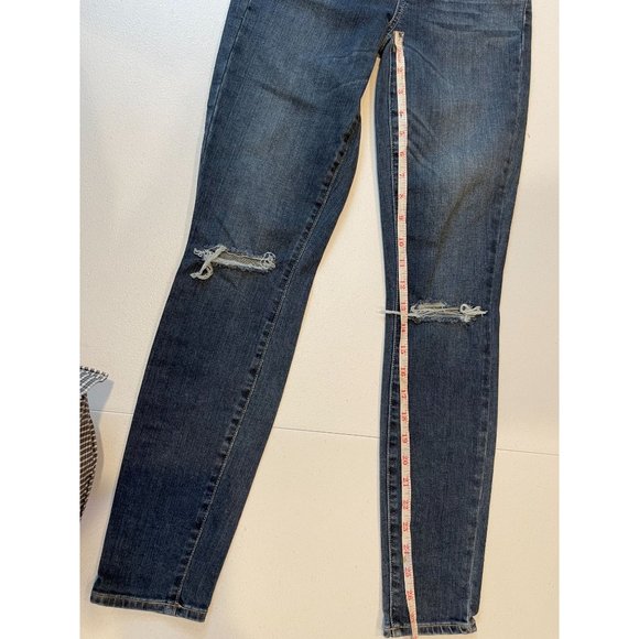 Paige Womens Jeans Verdugo Ankle Stretch Low Rise Distressed Blue Size 26 - Picture 5 of 10